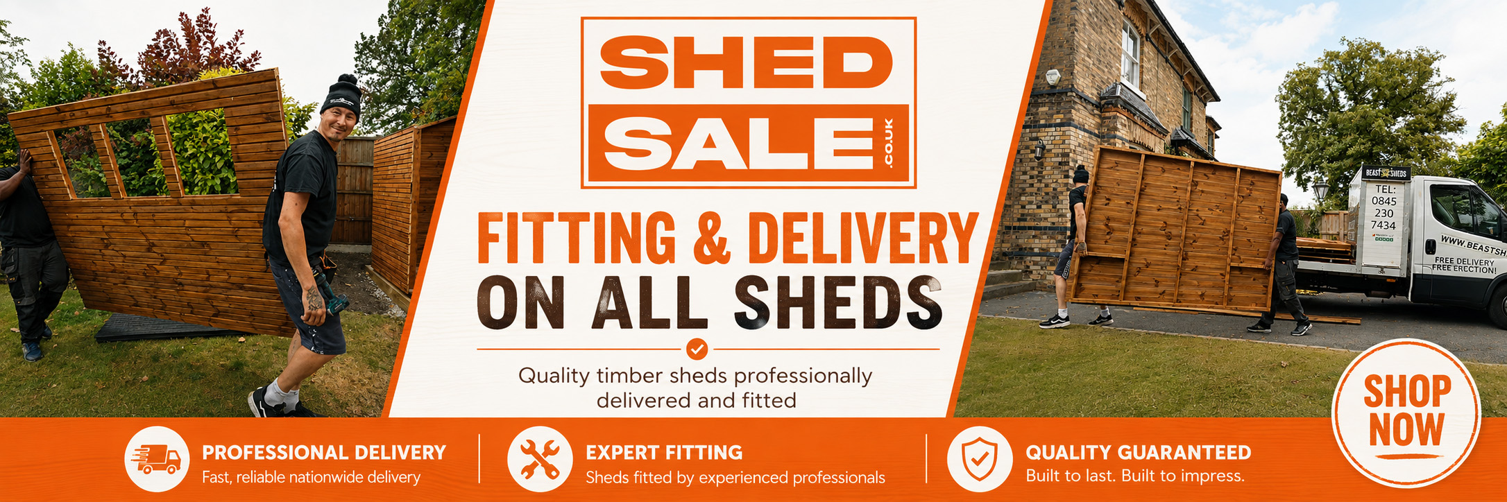 ShedSale fitting and delivery on all sheds