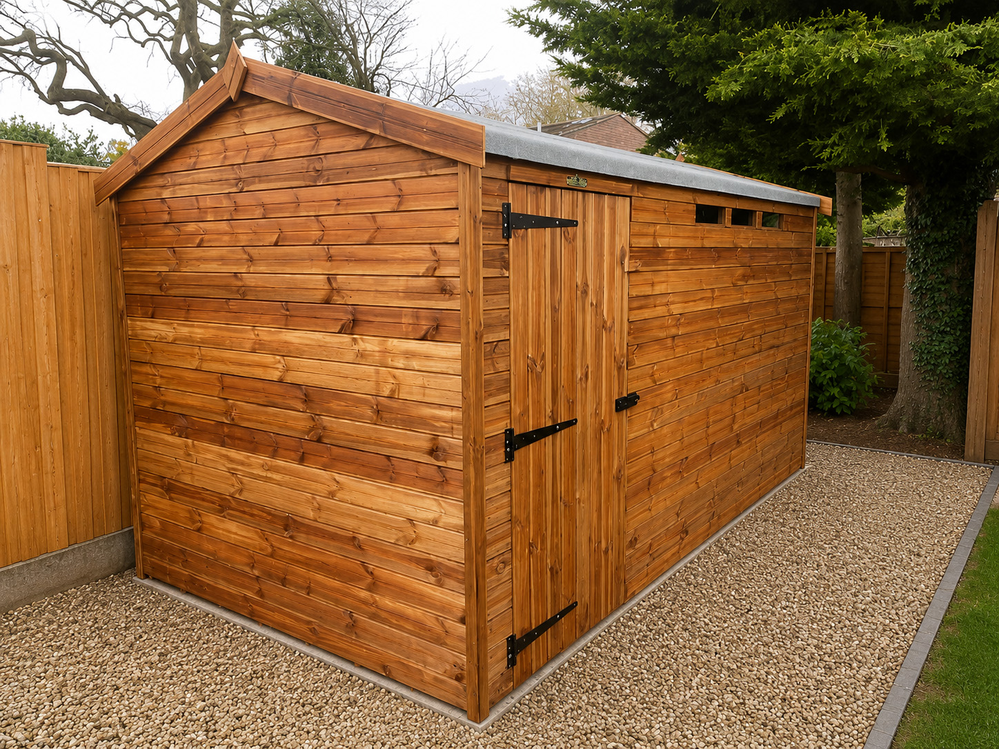 Security wooden garden shed